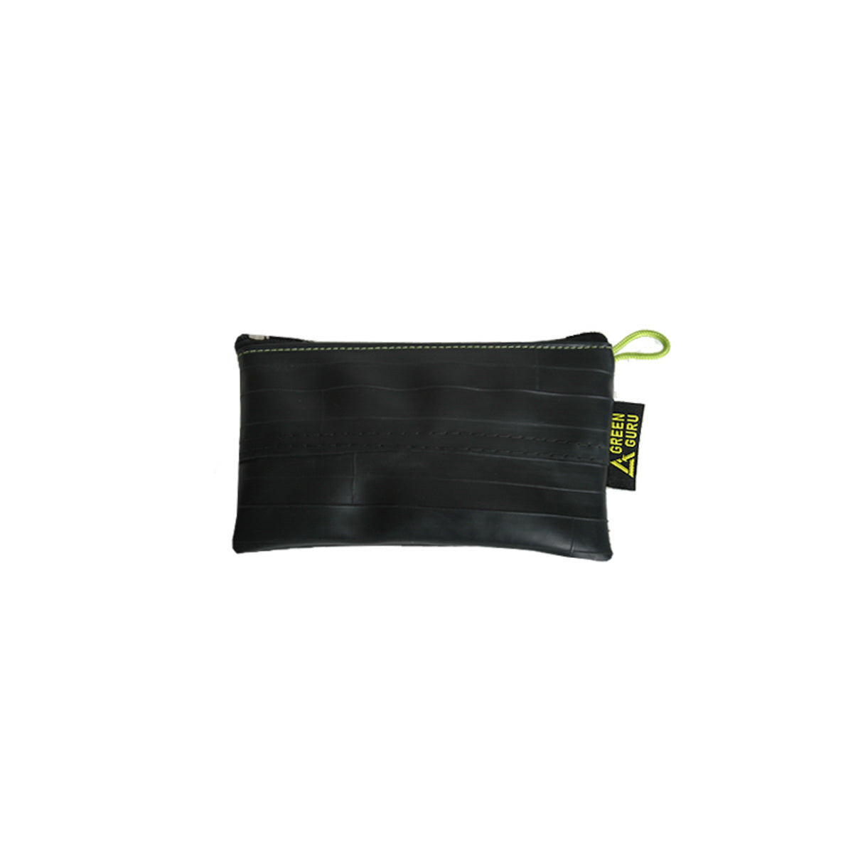 Green Guru mid-size zipper pouch from ZEITBIKE, closed, durable bag suitable for organizing small items or accessories.