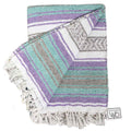 Seafoam Green & Pastel Purple Mexican Falsa Blanket - OVERLANDERS Outfitter