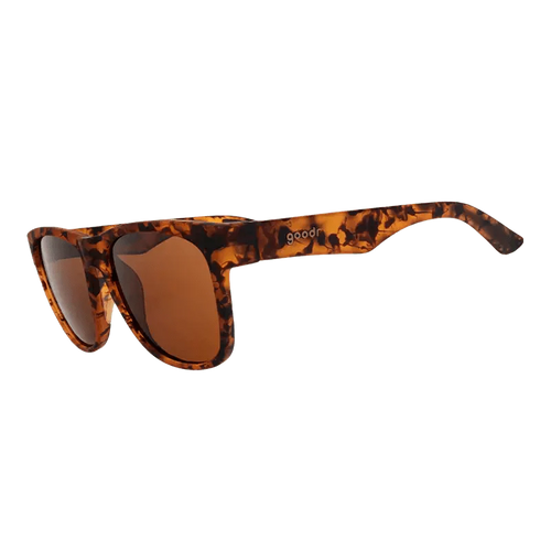 Rare Air Discs Hellhound Hallucinations BFG sunglasses with bold black frames and tinted lenses, stylish accessories for outdoor wear.