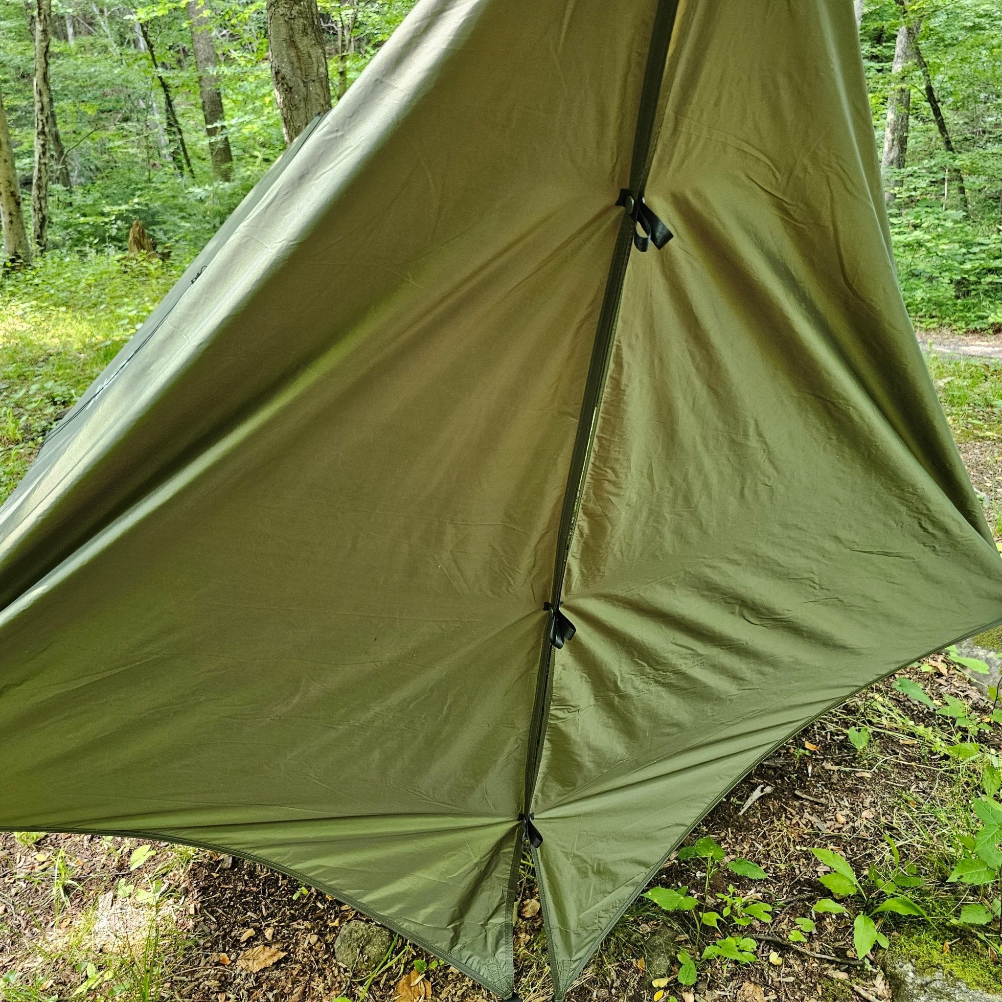 Hanging High Hammocks Hideaway Tarp, 12-foot rain tarp for hammock camping, waterproof outdoor hammock accessory.
