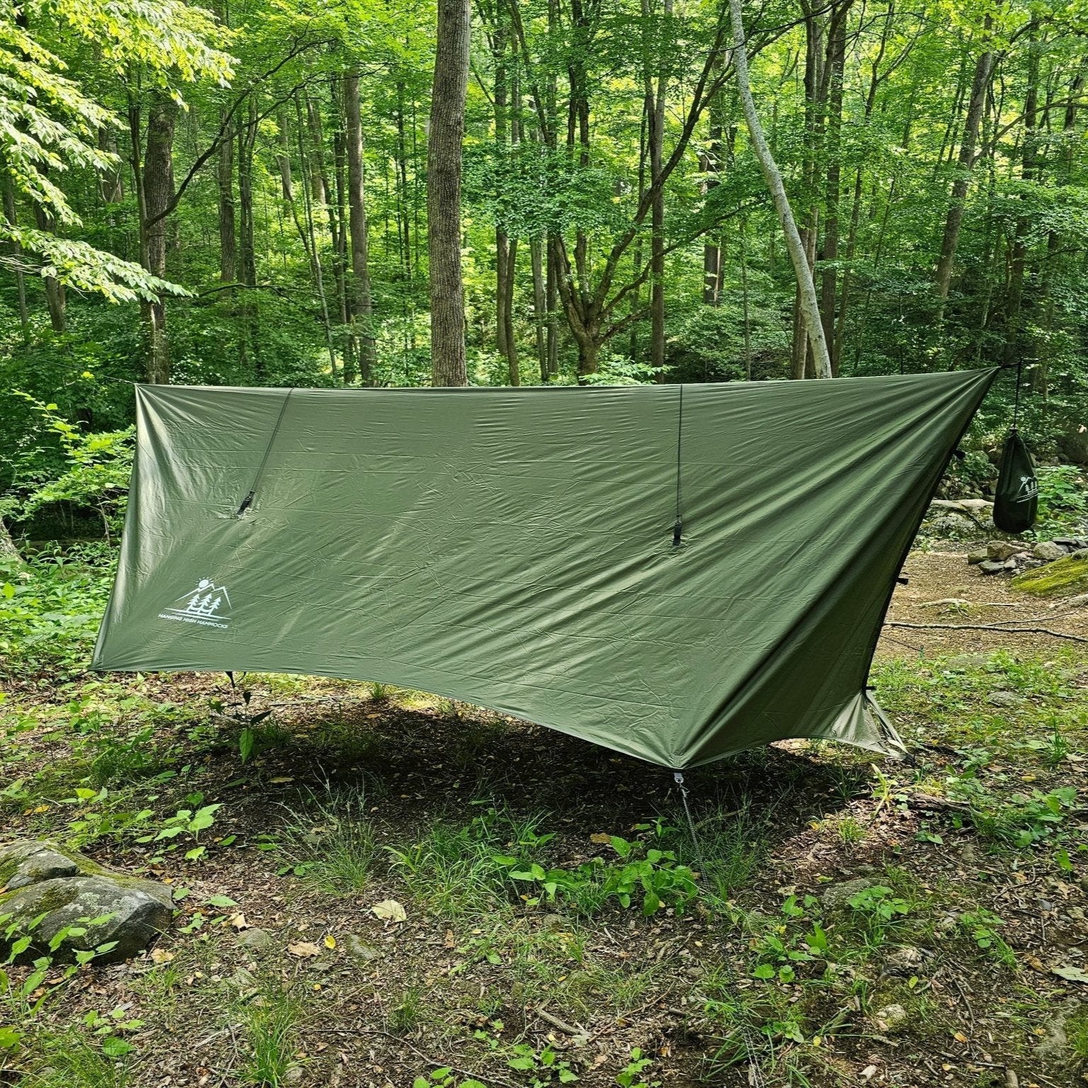 Hanging High Hammocks Hideaway Tarp for hammock camping, 12-foot rain tarp, outdoor shelter and weather protection accessory
