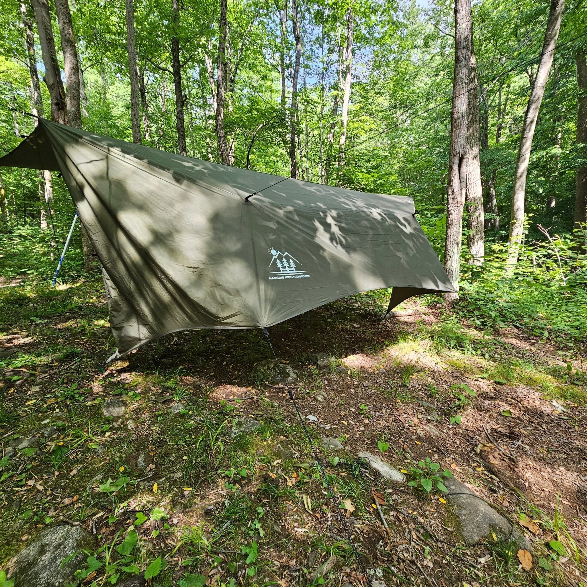 Hanging High Hammocks Hideaway Tarp for hammock camping, waterproof rain tarp, 12-foot size, lightweight hammock accessory
