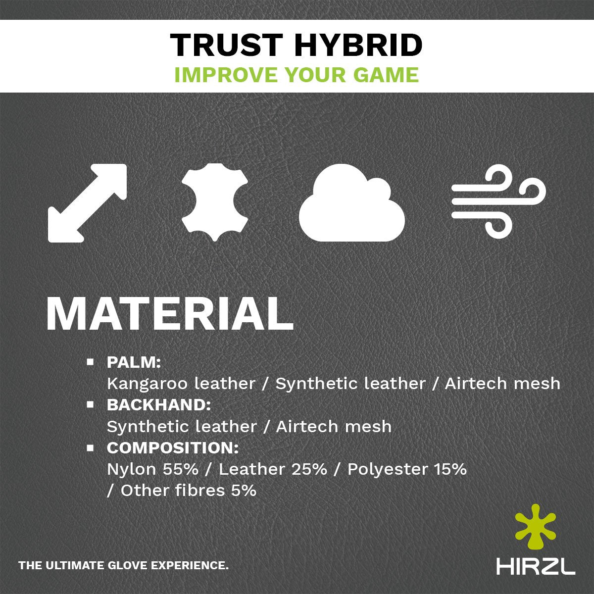 ZEITBIKE HIRZL Trust Hybrid golf gloves in white and black, featuring flexible, breathable fabric for a comfortable fit