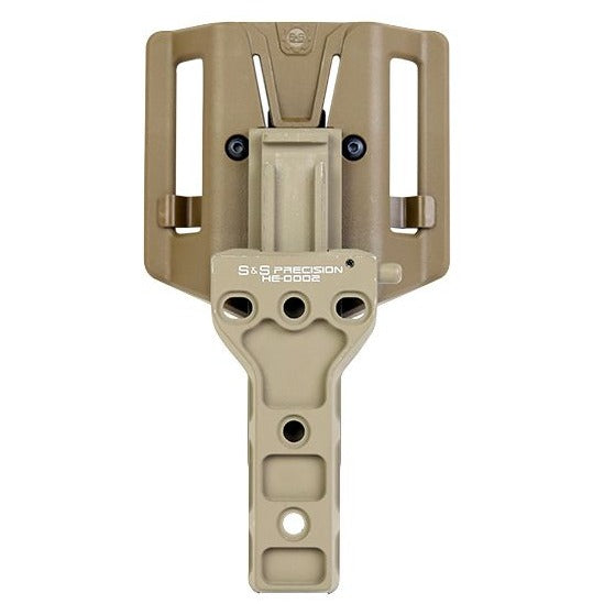 HCC Tactical holster extender with reinforced GRT belt adapter, showcasing durable materials and secure attachment design.