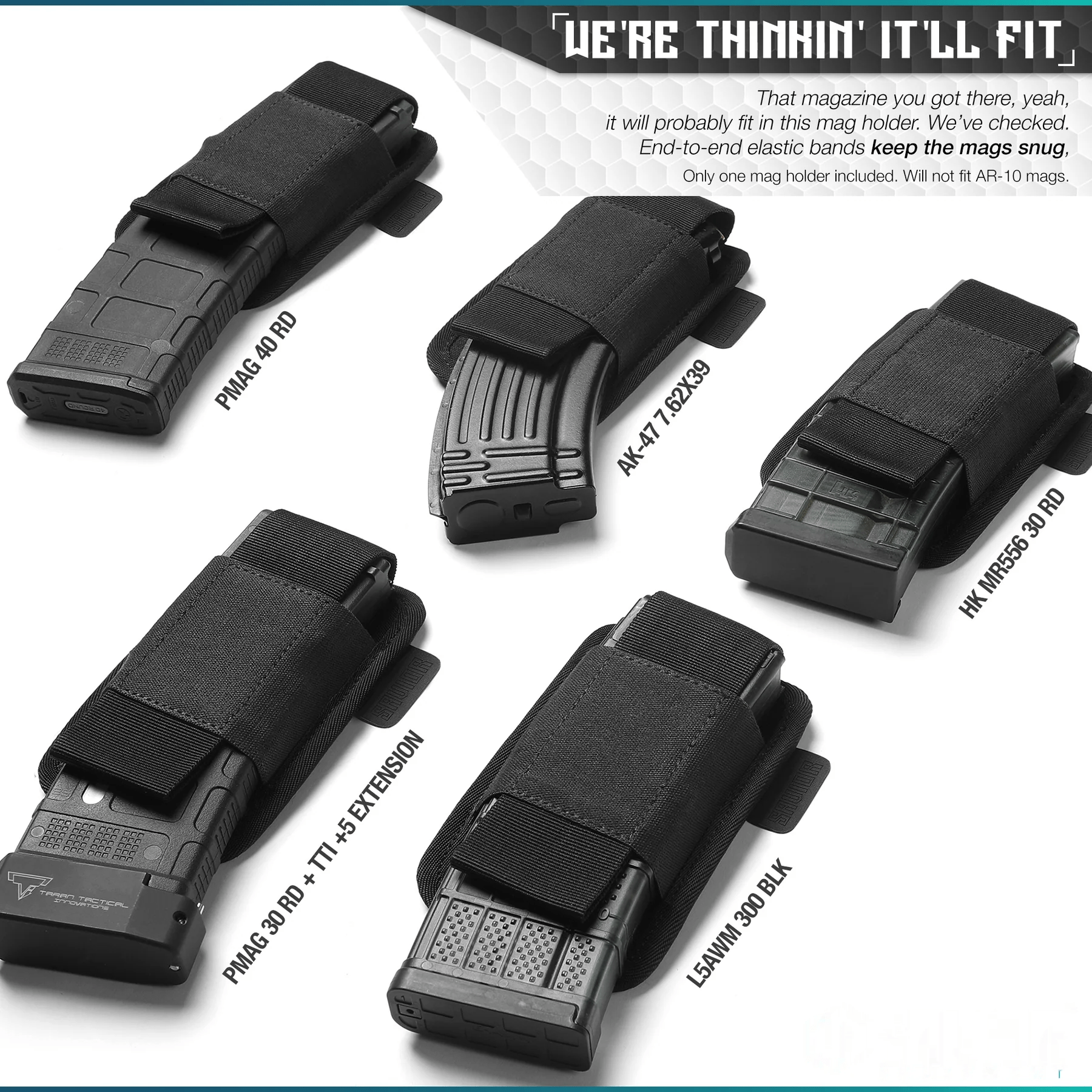 AR-15/AK-47 Mag Holster - Hook Backing (Multiple Slots) - We The Collective