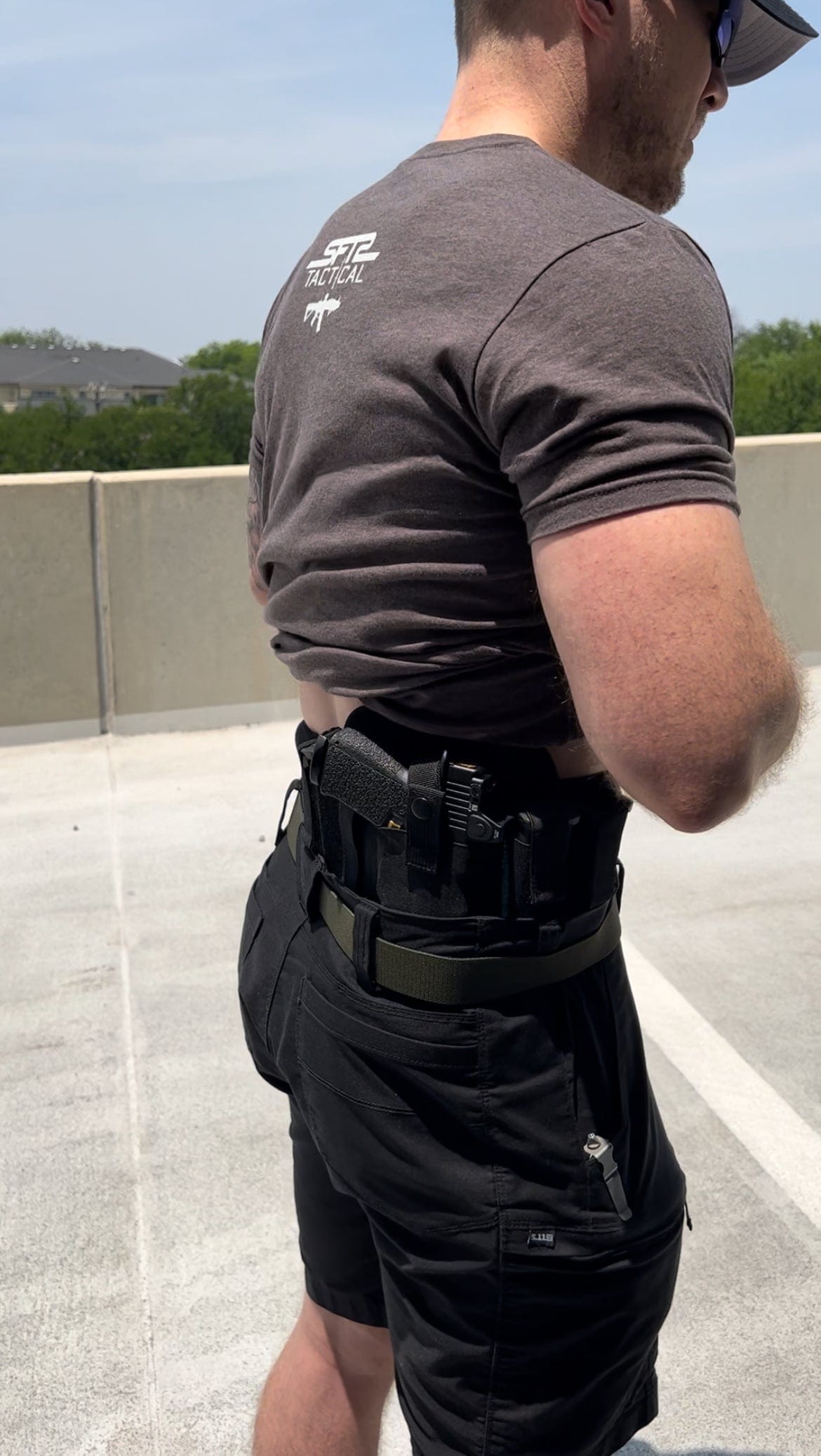 SFT2 Tactical Shadow-X Ultra Comfort Belly Band Holster displayed on a neutral background, showcasing its adjustable design.
