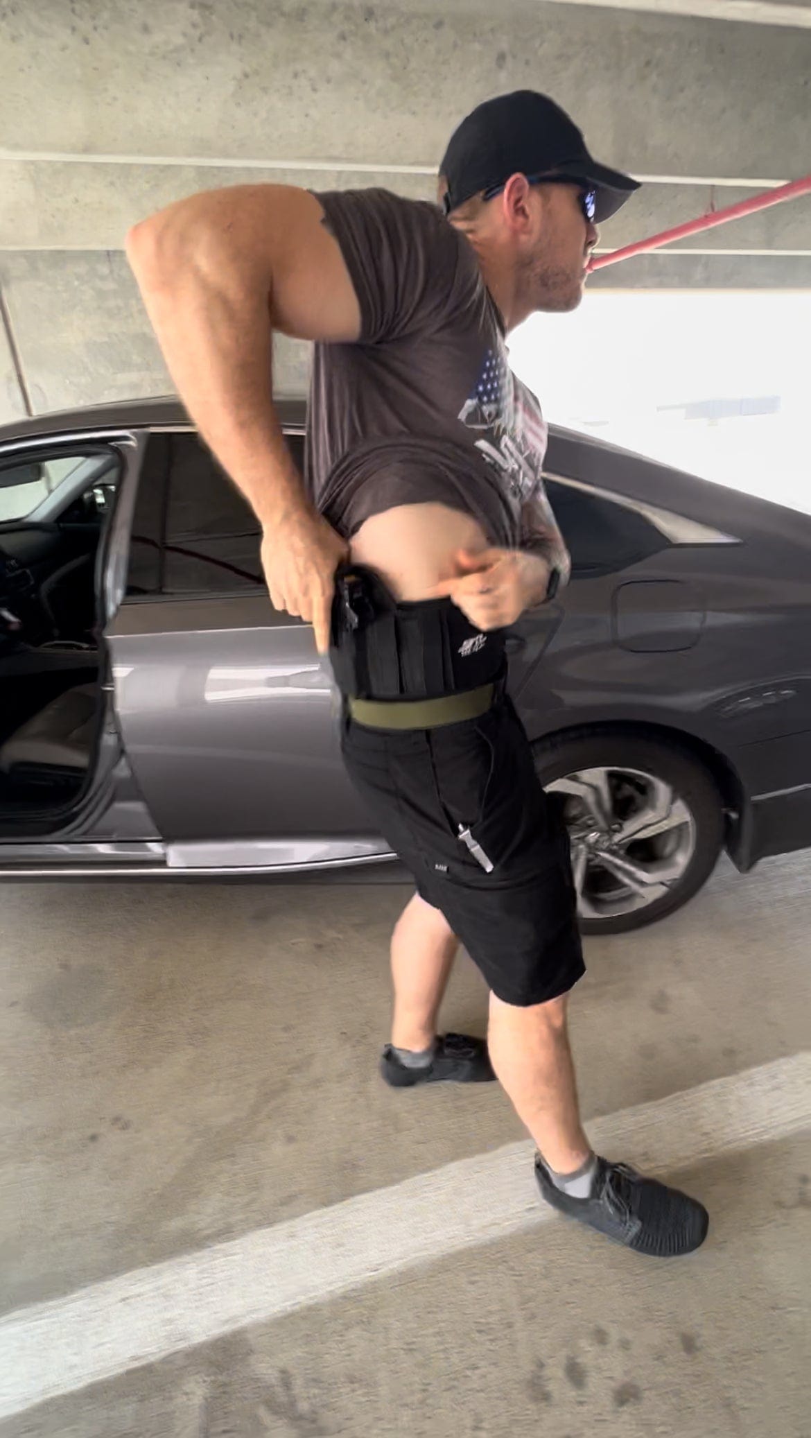 Shadow-X Ultra Comfort Belly Band Holster by SFT2 Tactical, featuring a flexible design for concealed carry.