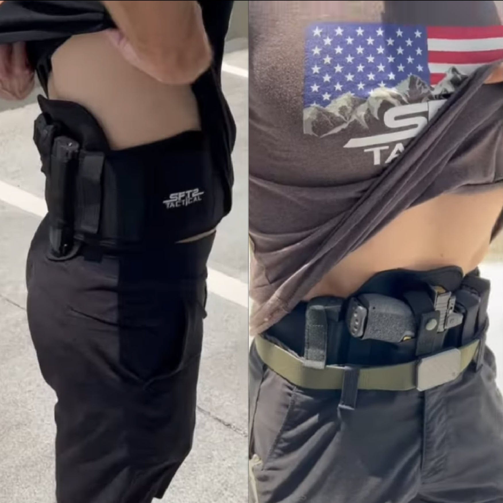 SFT2 Tactical Shadow-X Ultra Comfort Belly Band Holster displayed, showcasing flexible design and adjustable fit for concealed carry.