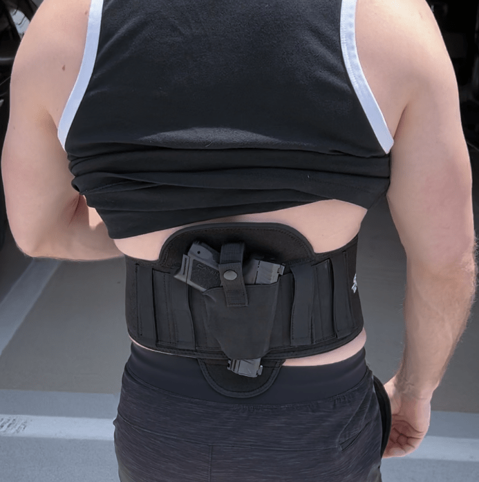 SFT2 Tactical Shadow-X Ultra Comfort Belly Band Holster with adjustable fit and breathable fabric design.