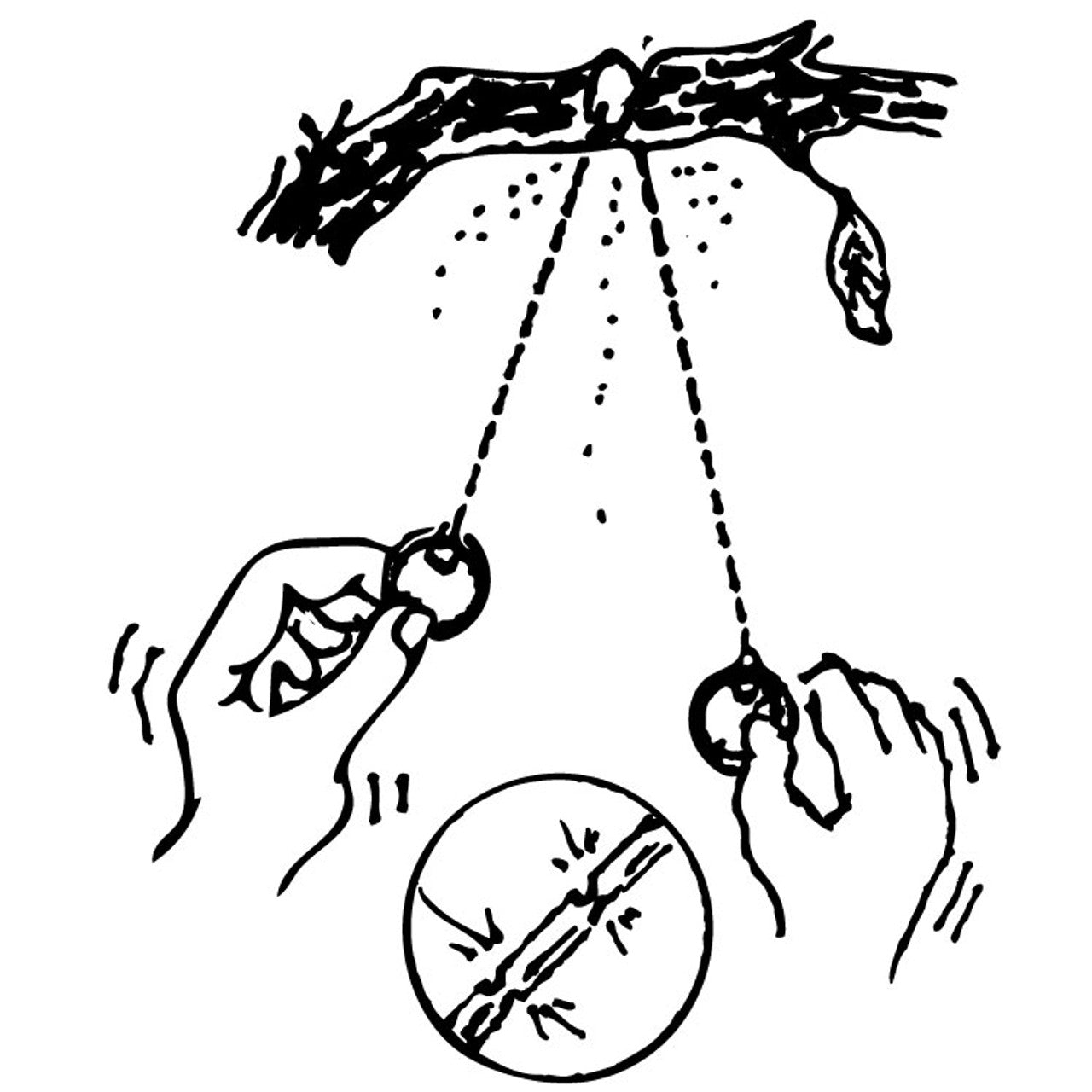 Close-up of a person using a compact Quakekits fingertip wire saw for survival and camping, demonstrating its portable design.