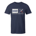 Men's navy HOOey Match crew neck T-shirt, casual apparel with HOOey branding, displayed on a plain background.