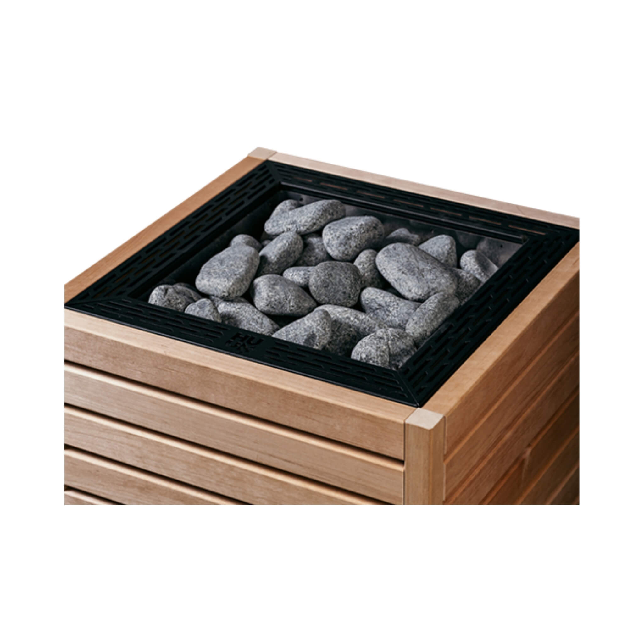 SAKSBY WHOLESALE Huum Core Thermo Aspen Wood Sauna Heater with UKU controller and stones, outdoor exterior design, 6.5kW or 10.5kW.
