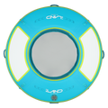 iROCKER iLAND 6-foot teal lime round float for swimming and lounging in the water. Bright, durable, and fun outdoor water float.