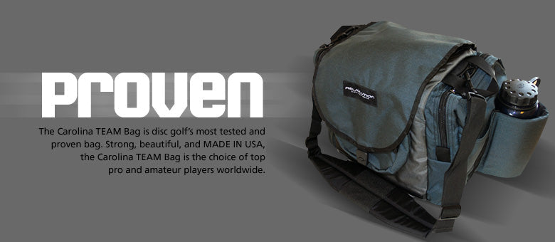 Gotta Go Gotta Throw Revolution Carolina Team V3 disc golf bag in rust with multiple compartments and adjustable straps.
