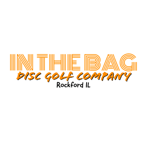 In The Bag Disc Golf Company gift card featuring colorful branding and design, perfect for disc golf enthusiasts.