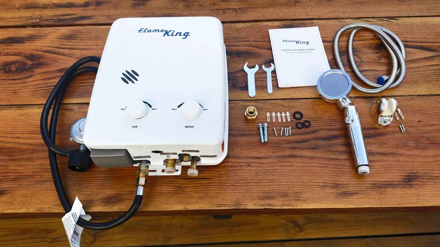 Flame King Tankless Outdoor Portable Camping Hot Shower Propane Gas 5L 1.32GPM Water Heater 34,000 BTU - We The Collective
