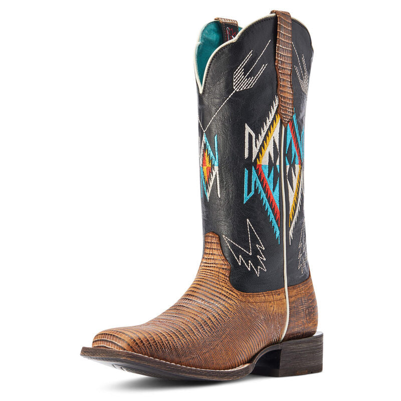 Ariat Frontier Chimayo women's Western boots with intricate embroidery and leather construction, stylish and durable for western wear.