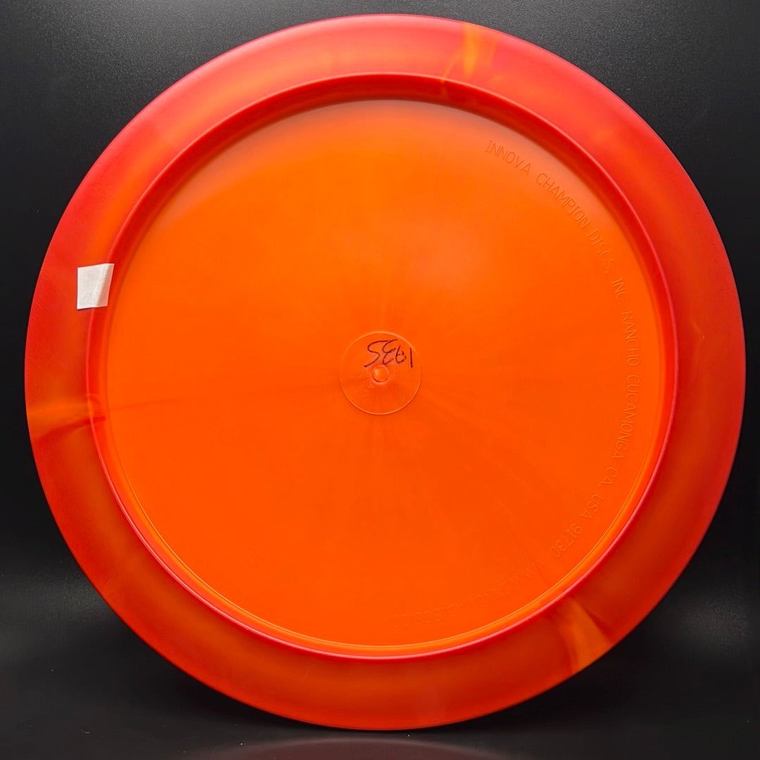 Rare Air Discs Halo S-Blend Czar disc golf disc, radioactive man edition with vibrant design and detailed branding, on a white background.