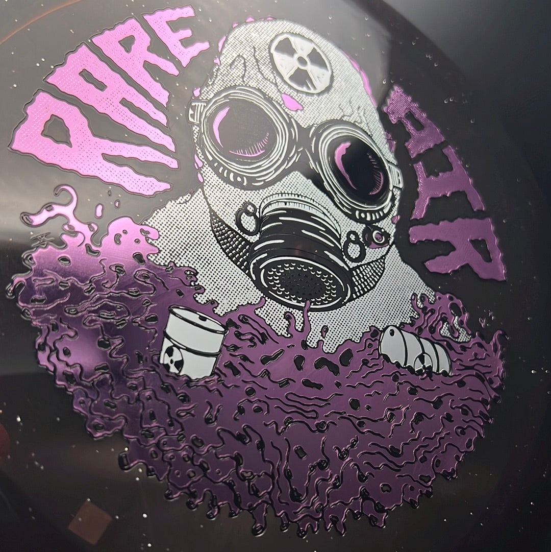 Rare Air Discs Ethos Omen Radioactive Man Edition disc golf disc with vibrant design and bold graphics.