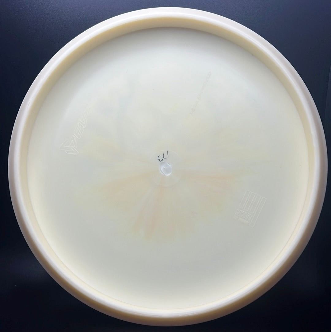 Rare Air Discs Forged Pace disc golf disc, First Run Radioactive Man Edition, with vibrant design and durable forged construction.