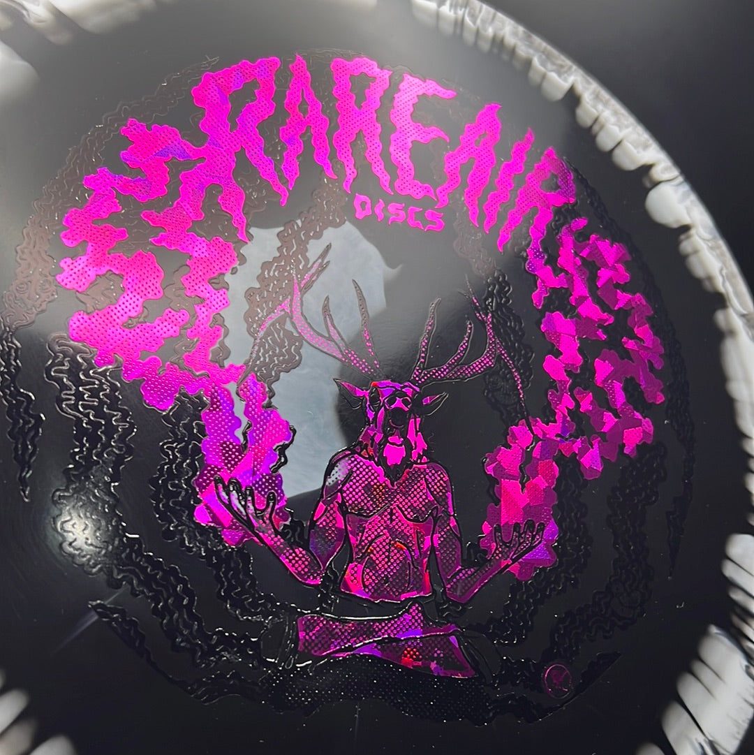 Rare Air Discs Halo S-Blend Exodus disc golf disc with custom RAD Elk stamp on a white background.