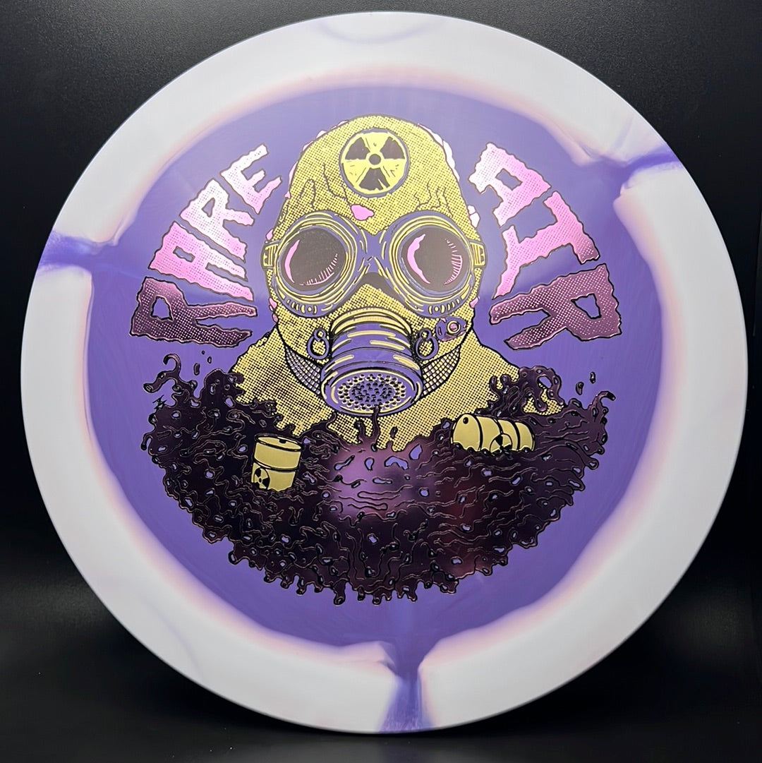 Rare Air Discs Halo S-Blend Czar disc golf disc, radioactive man edition, showing vibrant design and branding details.