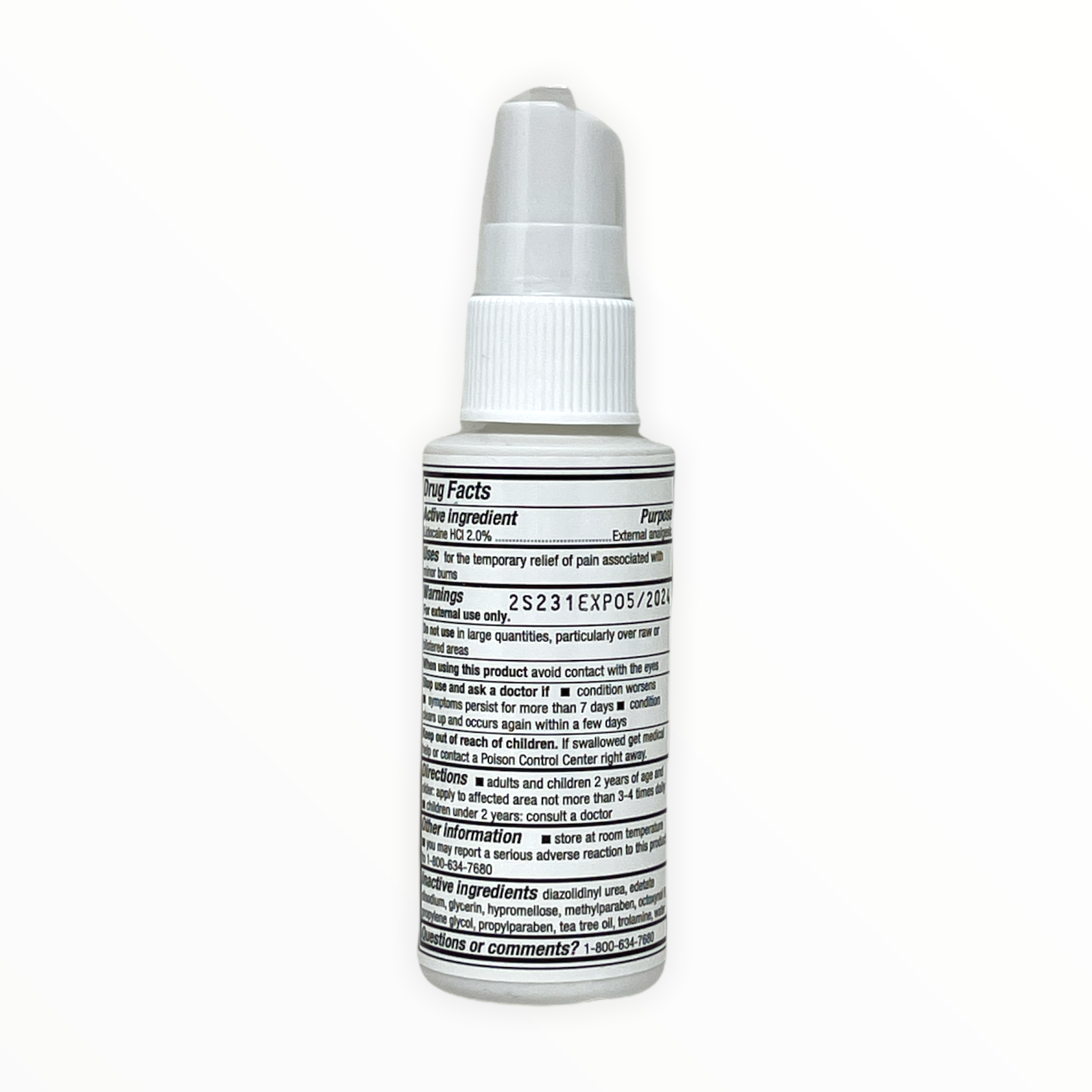 Alpenglow Burn Spray in a pump bottle, designed for first aid treatment of burns and skin irritations.