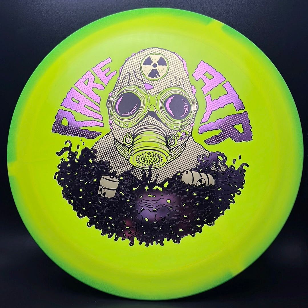 Rare Air Discs Halo S-Blend Czar disc golf disc, radioactive man edition, with vibrant design and premium S-Blend material.