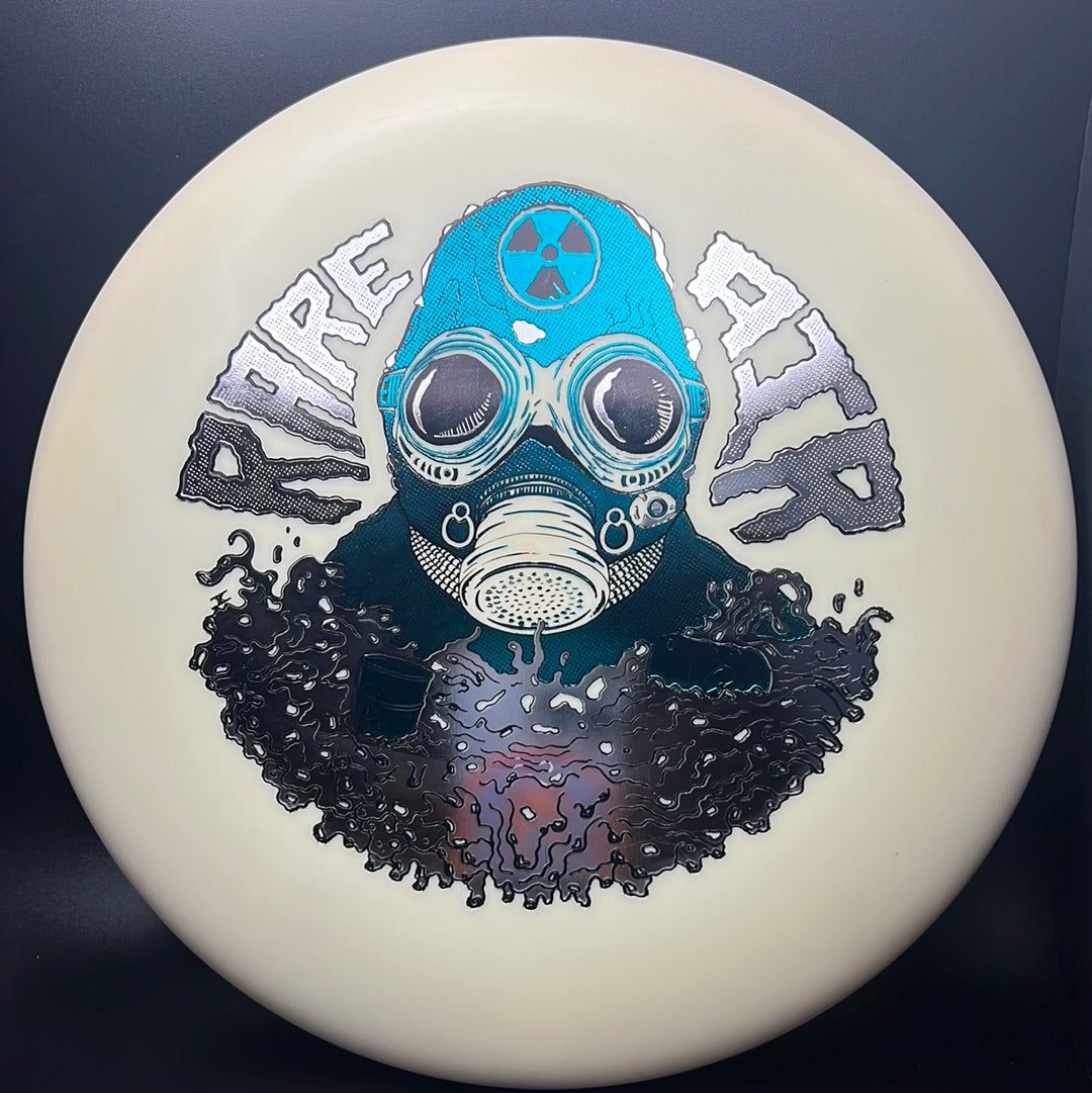 Forged Pace disc golf disc by Rare Air Discs, Radioactive Man Edition, featuring a colorful, detailed design on the disc.