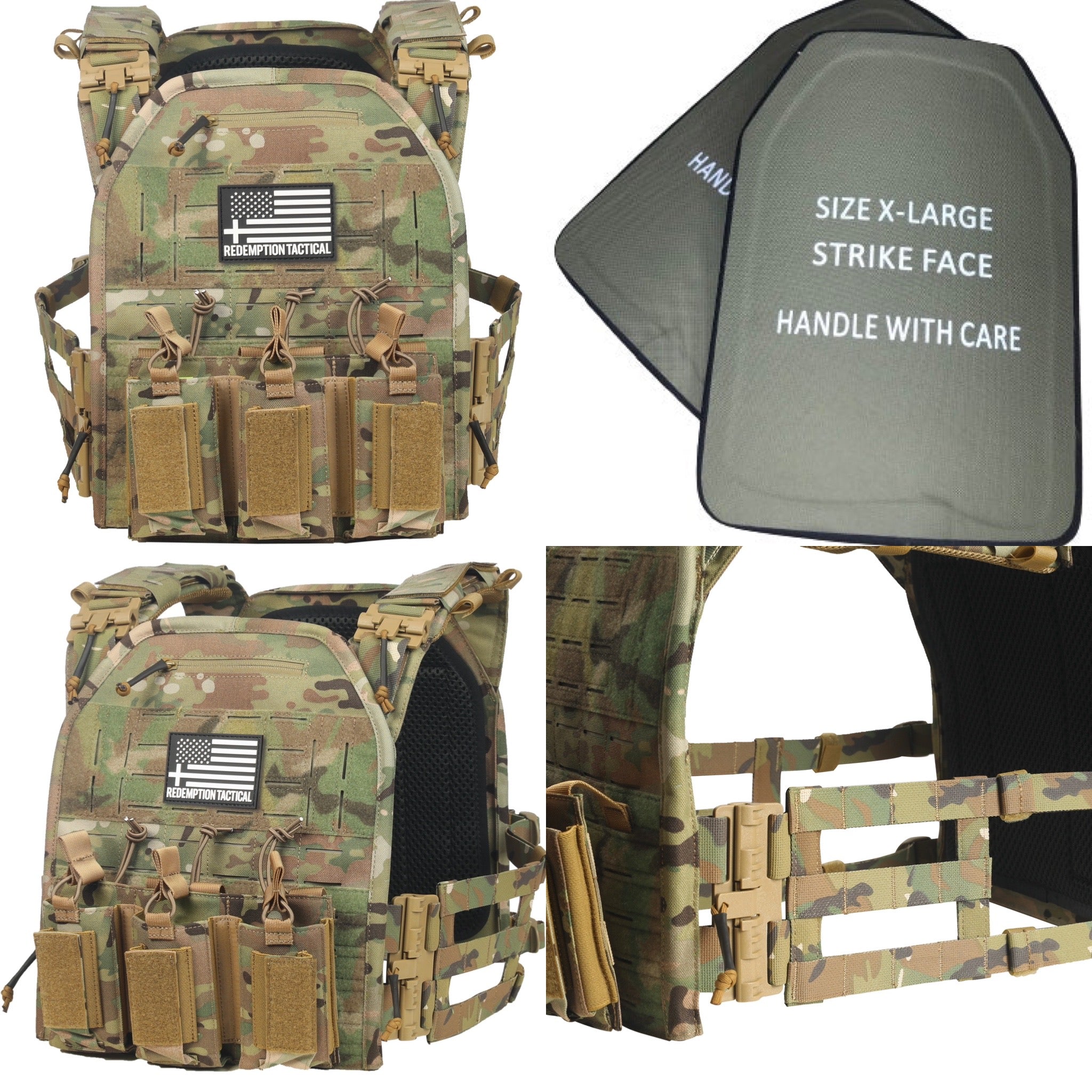 FULL KIT COMBO Crusader 2.0 XL Armor COMBO PACKAGE LIGHTWEIGHT LEVEL IV (2) 10x13.5 Front/Back Plates, Plate Carrier Bag, Medic Pouch - We The Collective