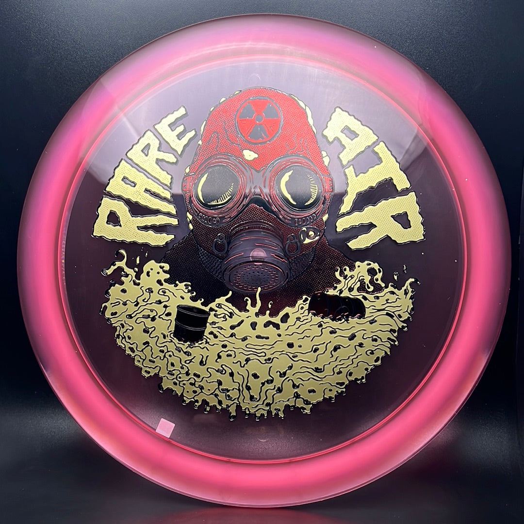 Rare Air Discs Ethos Omen Radioactive Man Edition disc golf disc with vibrant design and bold colors.