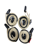 10 ft tan spa cover with adjustable wind straps from RatchetStrap.Com, featuring two complete kits for hot tub security.