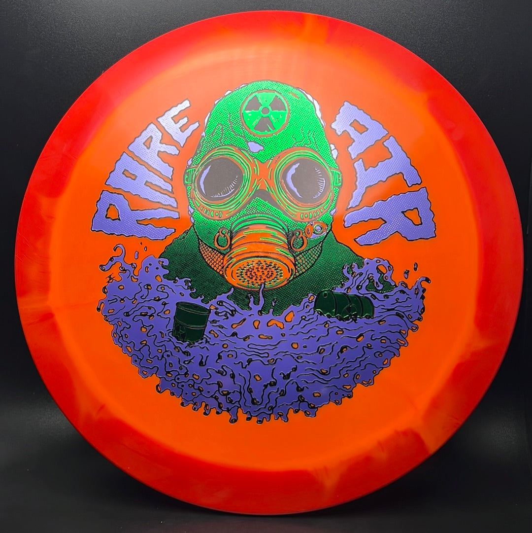 Rare Air Discs Halo S-Blend Czar disc golf disc from the First Run Radioactive Man Edition with vibrant swirl design.