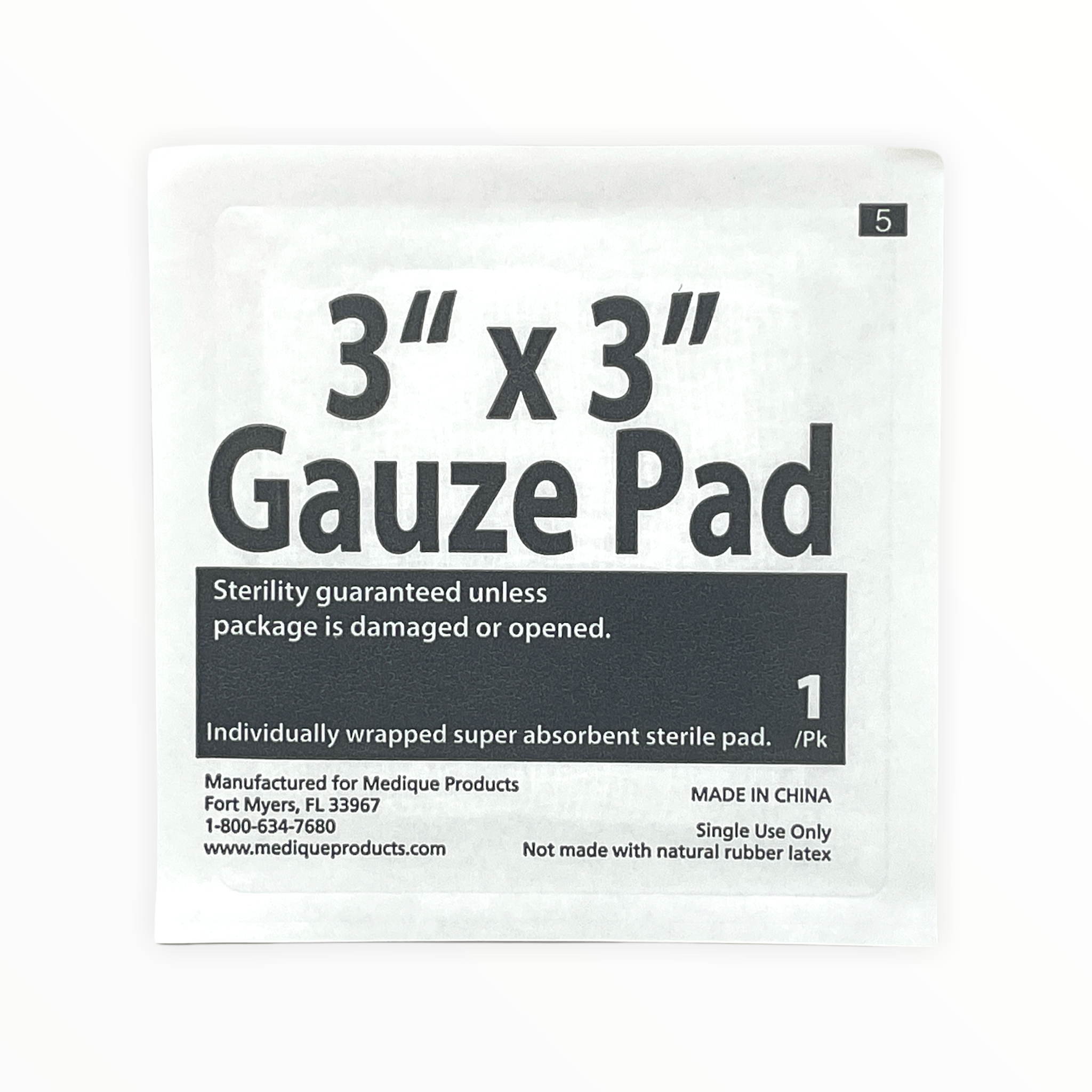 Sterile 3" x 3" gauze pads by Alpenglow Readiness Supply for first aid use, displayed on a white background.