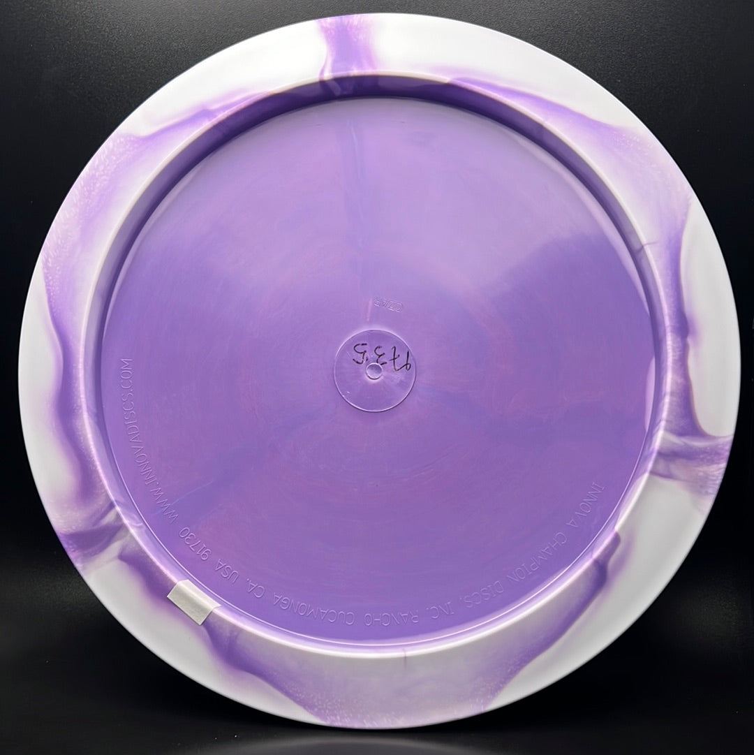 Rare Air Discs Halo S-Blend Czar disc golf disc, radioactive man edition with vibrant design and detailed branding visible.