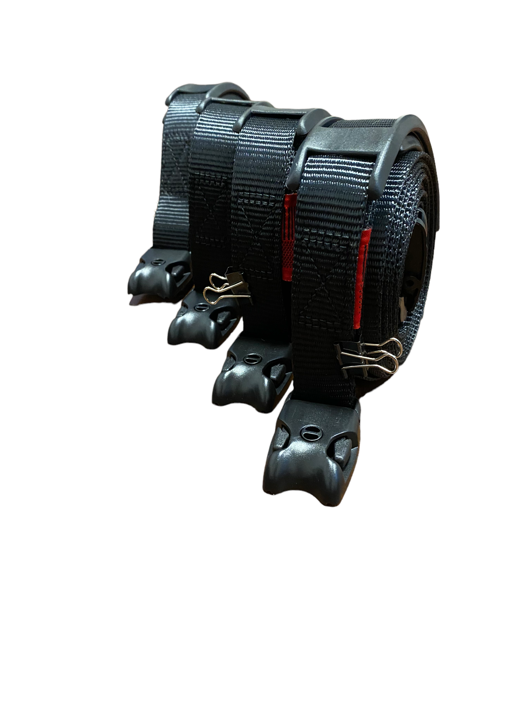 10 ft black spa cover with adjustable wind straps from RatchetStrap.Com, featuring buckle closures and two complete kits.