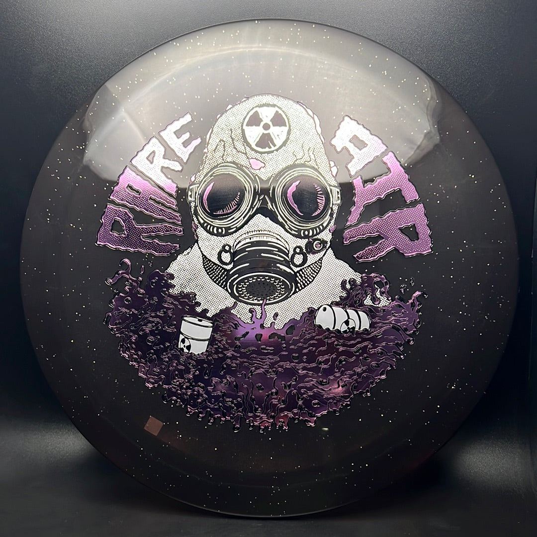 Rare Air Discs Ethos Omen Radioactive Man Edition disc golf disc with vibrant design and bold graphics.