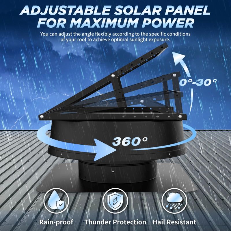 12" Solar Attic Vent Fan -55W - OVERLANDERS Outfitter