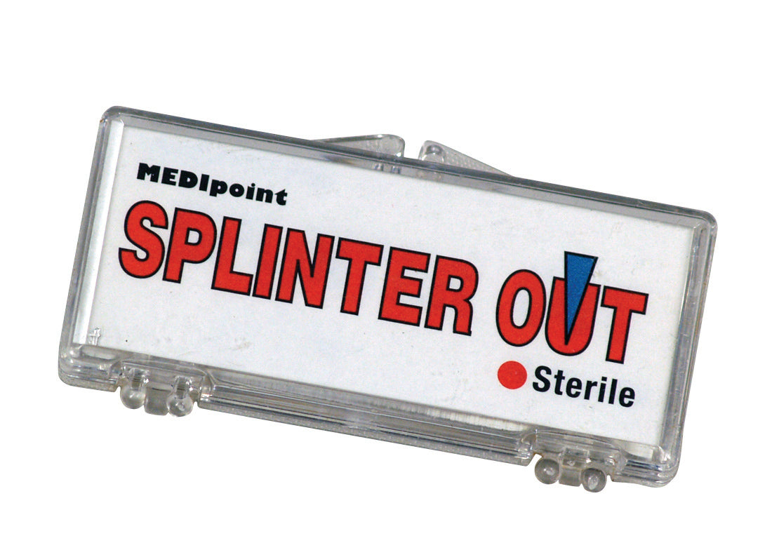 Alpenglow Splinter Out first aid kit with blood lancets, designed for effective splinter removal, 10 units in a box.