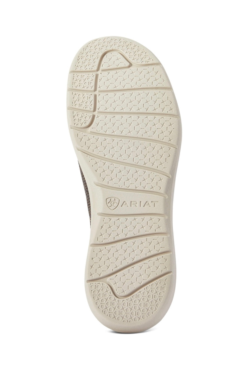 Heather Brown Hilo men's western shoes by Ariat, featuring a stylish leather design and Western-style stitching.