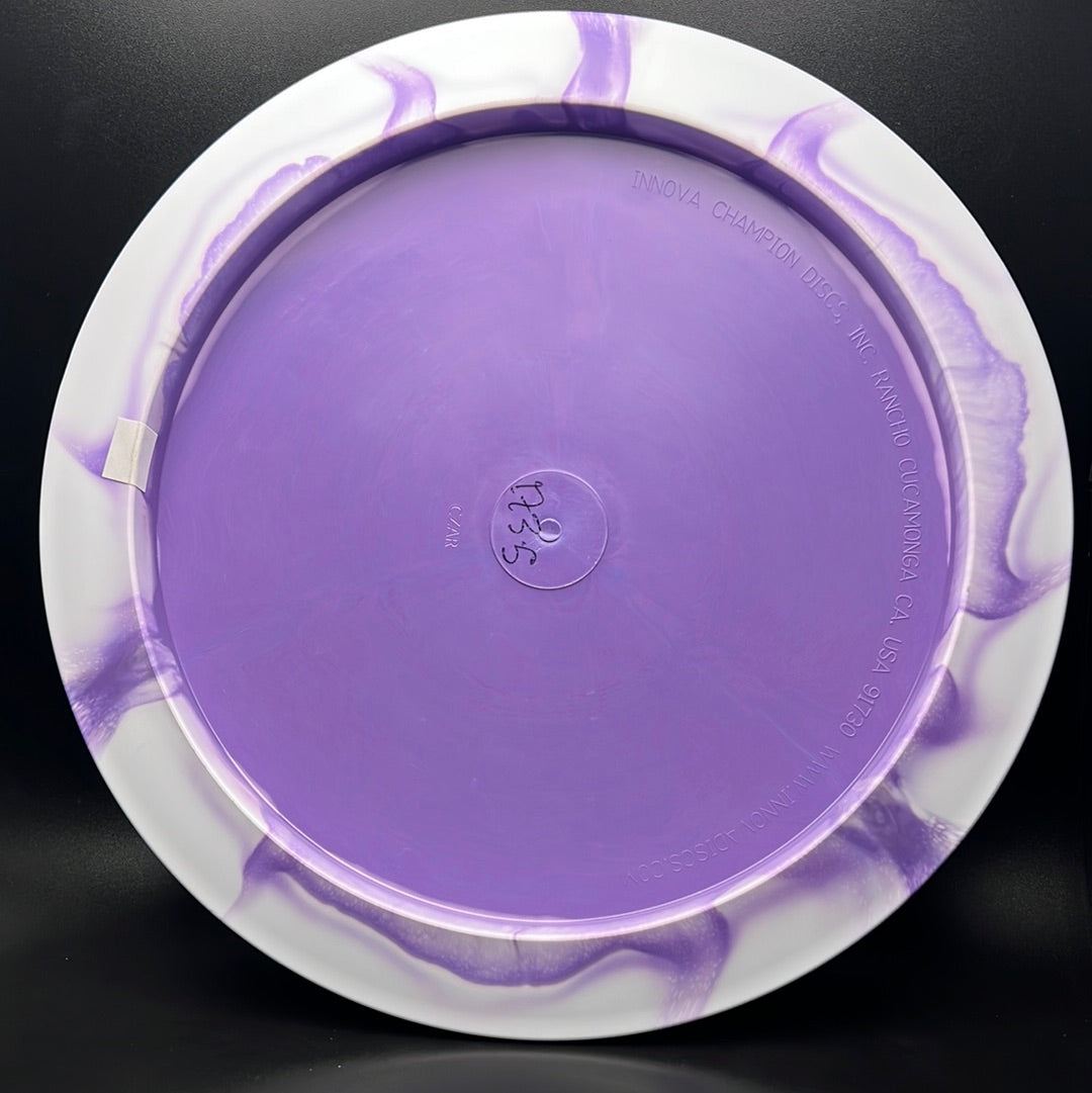 Rare Air Discs Halo S-Blend Czar disc golf disc, radioactive man edition, with vibrant design and detailed surface texture.
