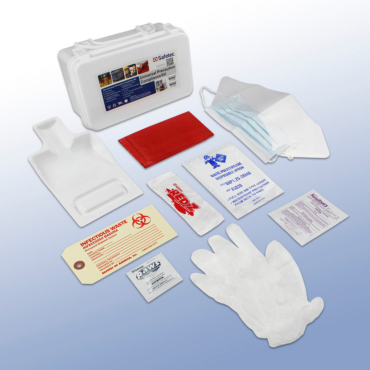 Universal Precaution Compliance Kit by Alpenglow Readiness Supply, featuring essential first aid supplies in a compact case.