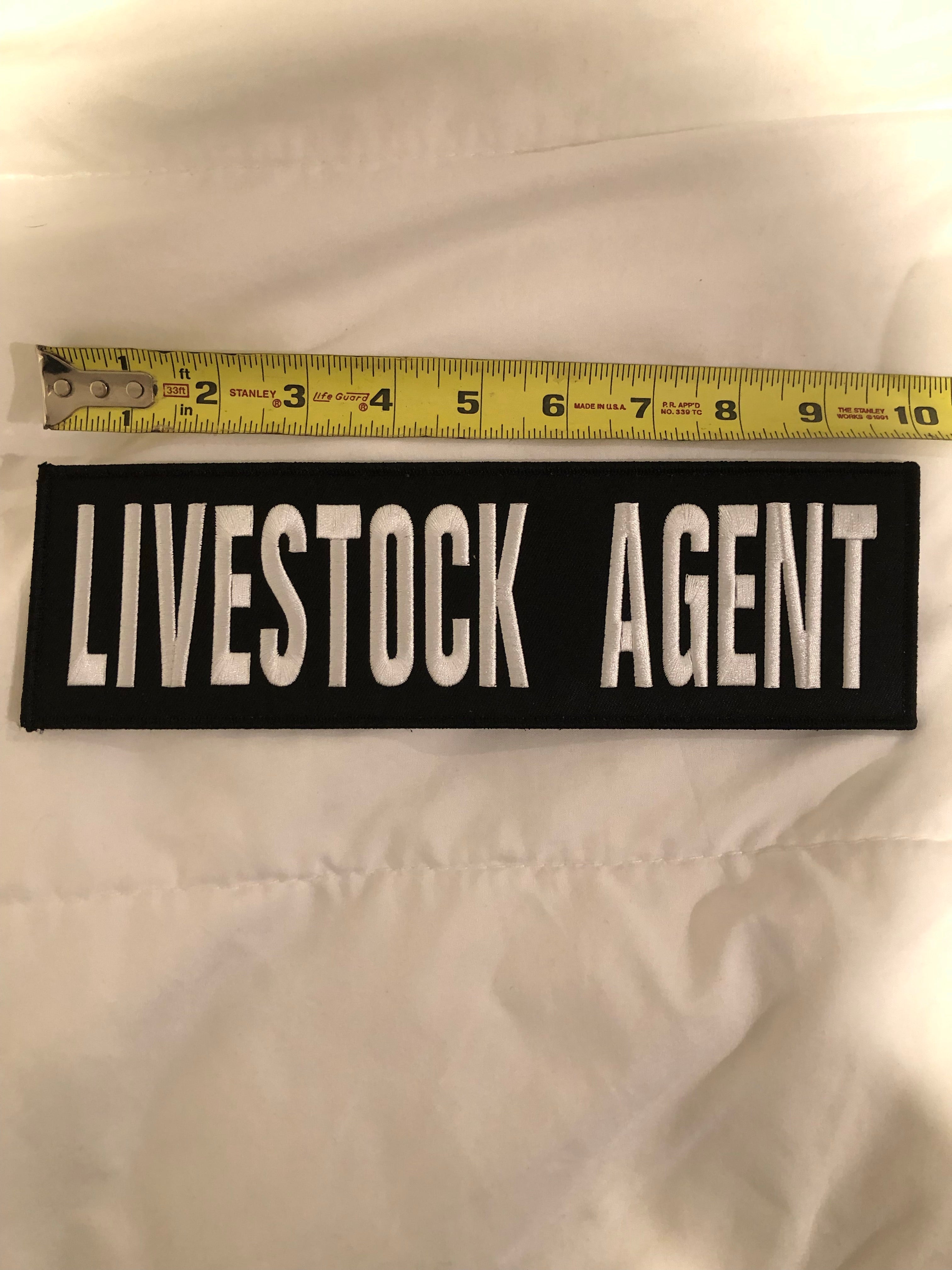 (Pair) LIVESTOCK AGENT Patches (3” x 10”) Hook and Loop - We The Collective