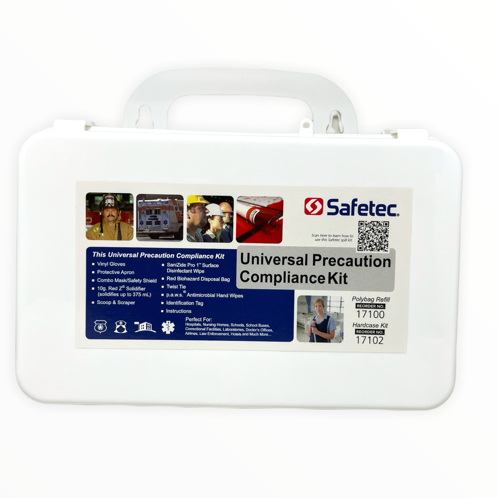 Universal Precaution Compliance Kit by Alpenglow Readiness Supply, featuring various first aid supplies in a compact case.