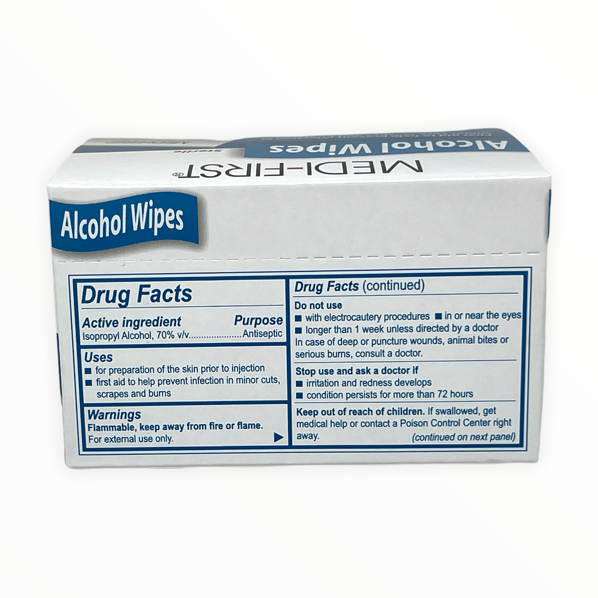 Alpenglow Readiness Supply Alcohol Prep Pads in a sealed package, ideal for first aid and skin preparation.