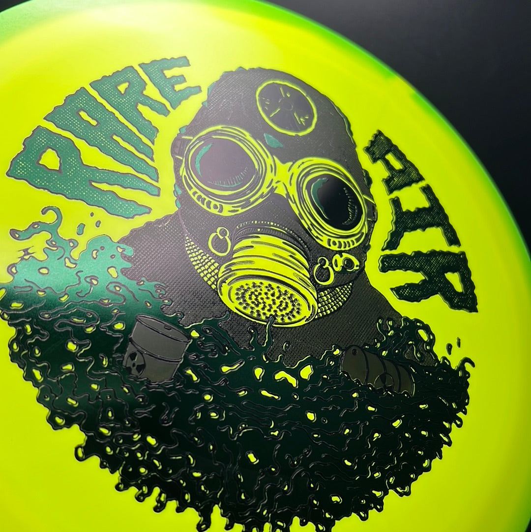 Rare Air Discs Halo S-Blend Czar disc golf disc, radioactive man edition with vibrant design and detailed stamping.