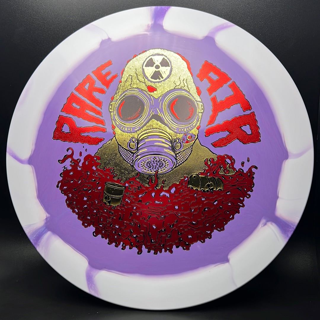 Rare Air Discs Halo S-Blend Czar disc golf disc, radioactive man edition, with vibrant design and smooth surface for throwing.