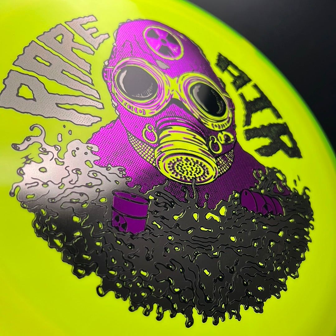 Rare Air Discs Halo S-Blend Czar disc golf disc, Radioactive Man Edition, with vibrant design and detailed artwork visible.