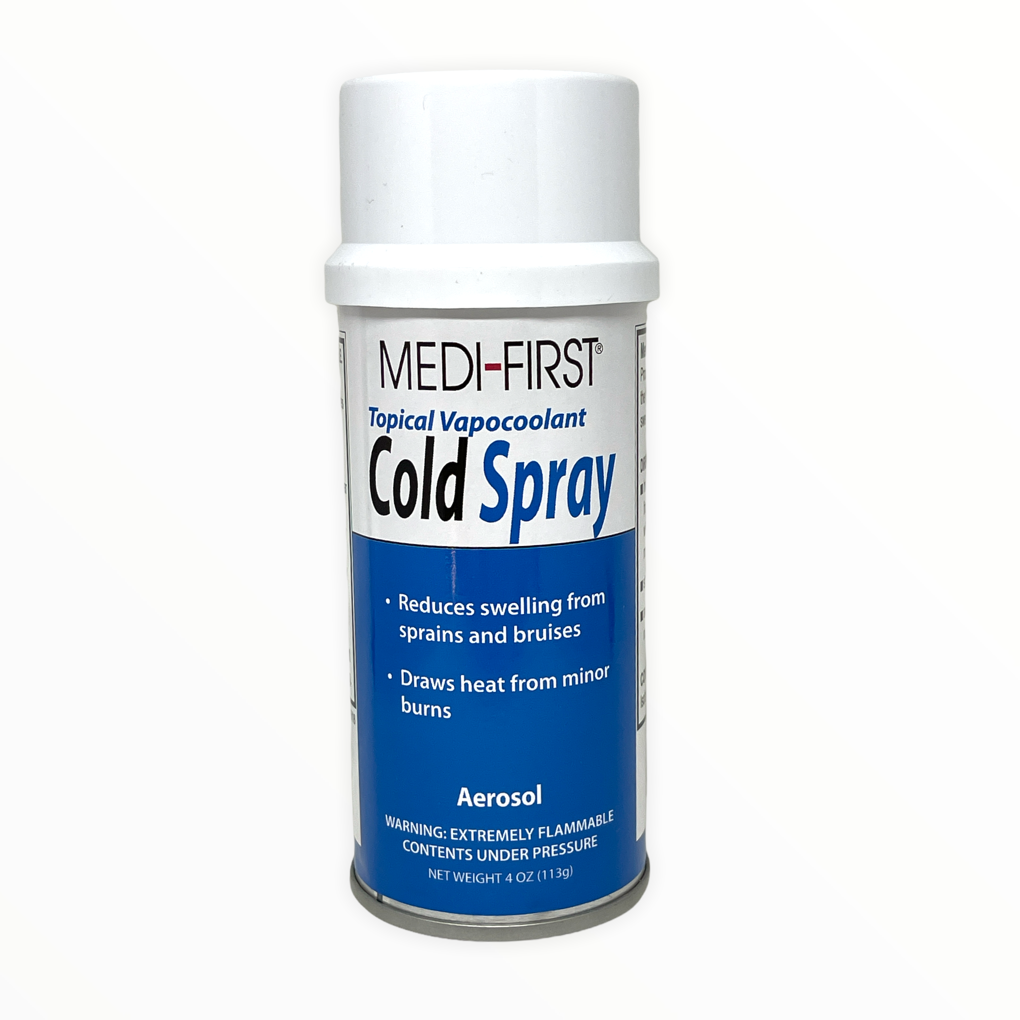 Medique Cold Spray for first aid, featuring a spray can with clear labeling and a white background.