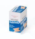 Flexible heavy weight knuckle bandages by Medique in a first aid kit, showcasing the durable design and packaging.